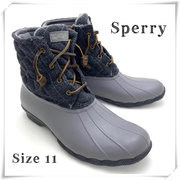 SPERRY Saltwater Wool Quarter Winter Ankle Duck Boot Gray Size 11 STS97562F - Picture 1 of 14